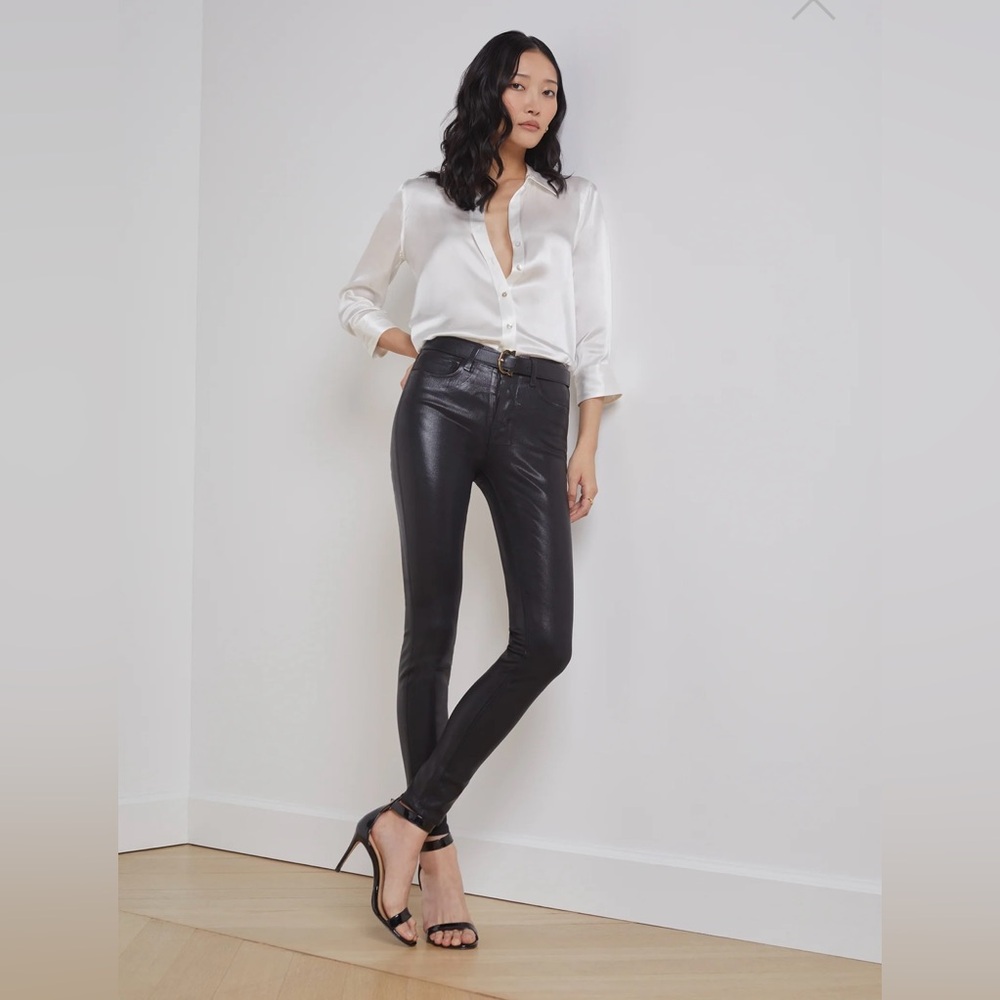 L’AGENCE Marguerite Coated Skinny Jean Super Stretch